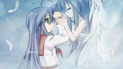 Anime girls lucky star izumi konata izumi kanata angel wings