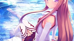 Anime girls lying down sword art online yuuki asuna