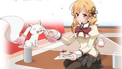Anime girls mahou shoujo madoka magica tomoe mami Kyubey
