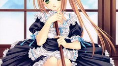 Anime girls maids brooms Tatekawa Mako (artist)