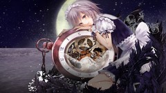 Anime girls maids pocket watch touhou izayoi sakuya artwork