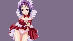 Anime girls maids purple hair purple eyes to-love-ru panties 