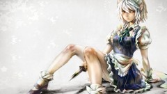 Anime girls maids touhou izayoi sakuya video games