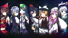 Anime girls maids witches konpaku youmu kochiya sanae hakurei 