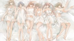 Anime girls makise kurisu steins gate lying down shiina mayuri 