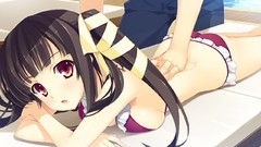 Anime girls massage black hair game cg yuuki hagure bikini 