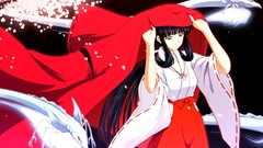Anime girls miko inuyasha Japanese clothes Kikyou