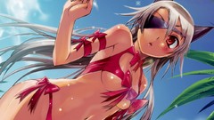 Anime girls nekomimi animal ears low-angle shot soft shading