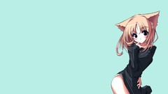 Anime girls nekomimi animal ears Simple Background original 