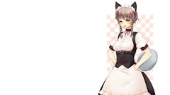 Anime girls nekomimi animal ears steins gate Simple Background 