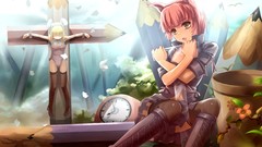 Anime girls nekomimi skirts