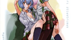 Anime girls neon genesis evangelion ayanami rei makinami mari 