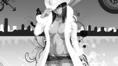 Anime girls Nico Robin grayscale One Piece (anime)