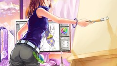 Anime girls painters