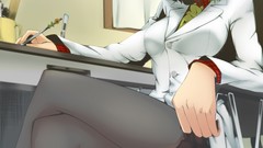 Anime girls pantyhose green hair touhou kazami yuuka meganekko 