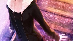 Anime girls pantyhose railroad tracks illustrations soft shading