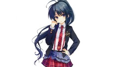 anime girls ponytail school uniform black hair schoolgirl tie