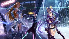 Anime girls ponytails original characters mecha