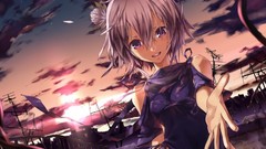 Anime girls purple eyes