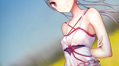 Anime girls purple eyes original characters