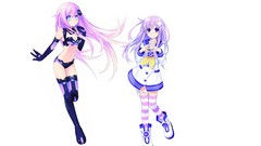 Anime girls purple hair video games Simple Background 