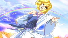 Anime girls rainbows gundam