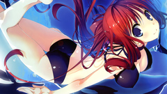 Anime girls redheads panties boobs swimsuits