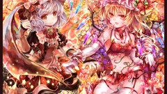 Anime girls remilia scarlet touhou flandre scarlet video games 