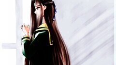 anime girls school uniform long hair