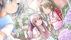 Anime girls school uniforms