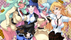 Anime girls school uniforms anarchy stocking cleavage panty and 