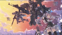 Anime girls school uniforms mecha thigh highs