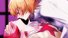 Anime girls school uniforms orange hair