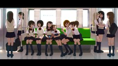 Anime girls school uniforms seifuku original characters trains