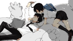 Anime girls school uniforms short hair black hair anime boys 