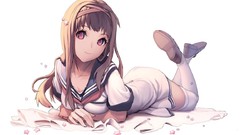 Anime girls school uniforms Simple Background