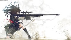 Anime girls school uniforms Simple Background original 