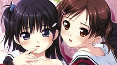 Anime girls seifuku cherry blossoms