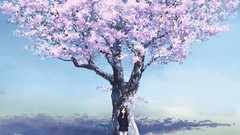Anime girls seifuku cherry blossoms nagi scenic
