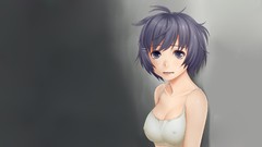 Anime girls short hair bakemonogatari hanekawa tsubasa 