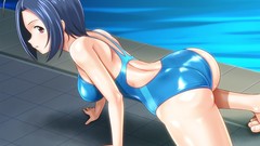 Anime girls short hair idolmaster miura azusa swimsuits 