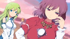 Anime girls short hair kochiya sanae touhou miko moriya suwako 