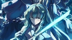 Anime girls short hair kochiya sanae touhou miko moriya suwako 