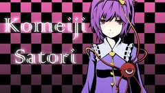 Anime girls short hair touhou komeiji satori purple hair purple 