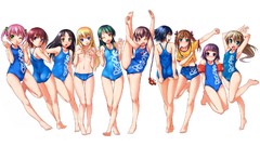 Anime girls Simple Background swimsuits