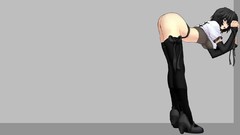 Anime girls Simple Background thigh highs