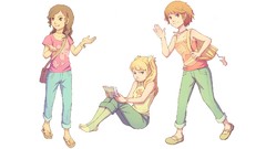 Anime girls soft shading character illustration