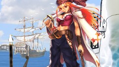 Anime girls soft shading pirate girl