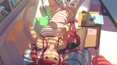 Anime girls striped clothing