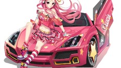 Anime girls striped legwear